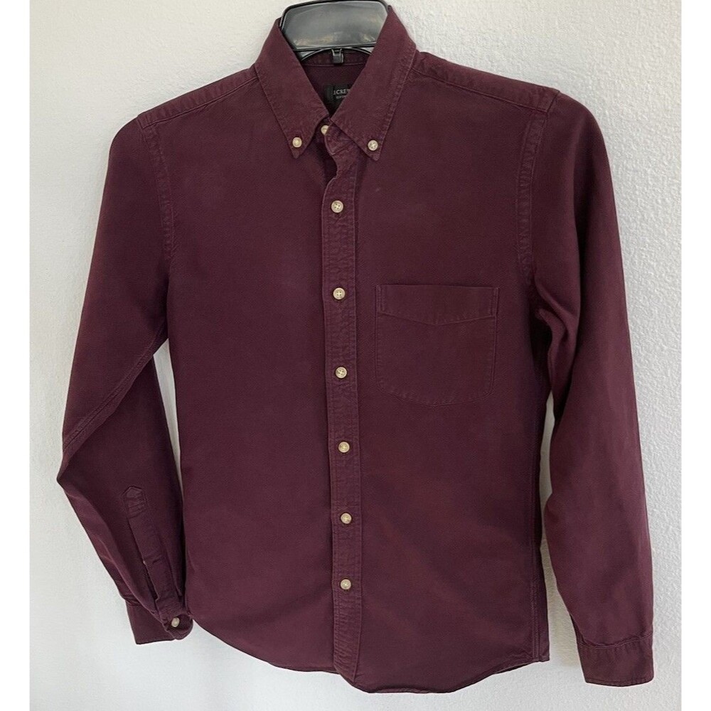 J.Crew Oxford Slim Fit Men’s Shirt XS Plum Long Sleeve 100% Cotton Office Preppy